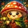 A vibrant and colorful cartoon animal avatar with expressive features, suitable for a friendly profile picture.
